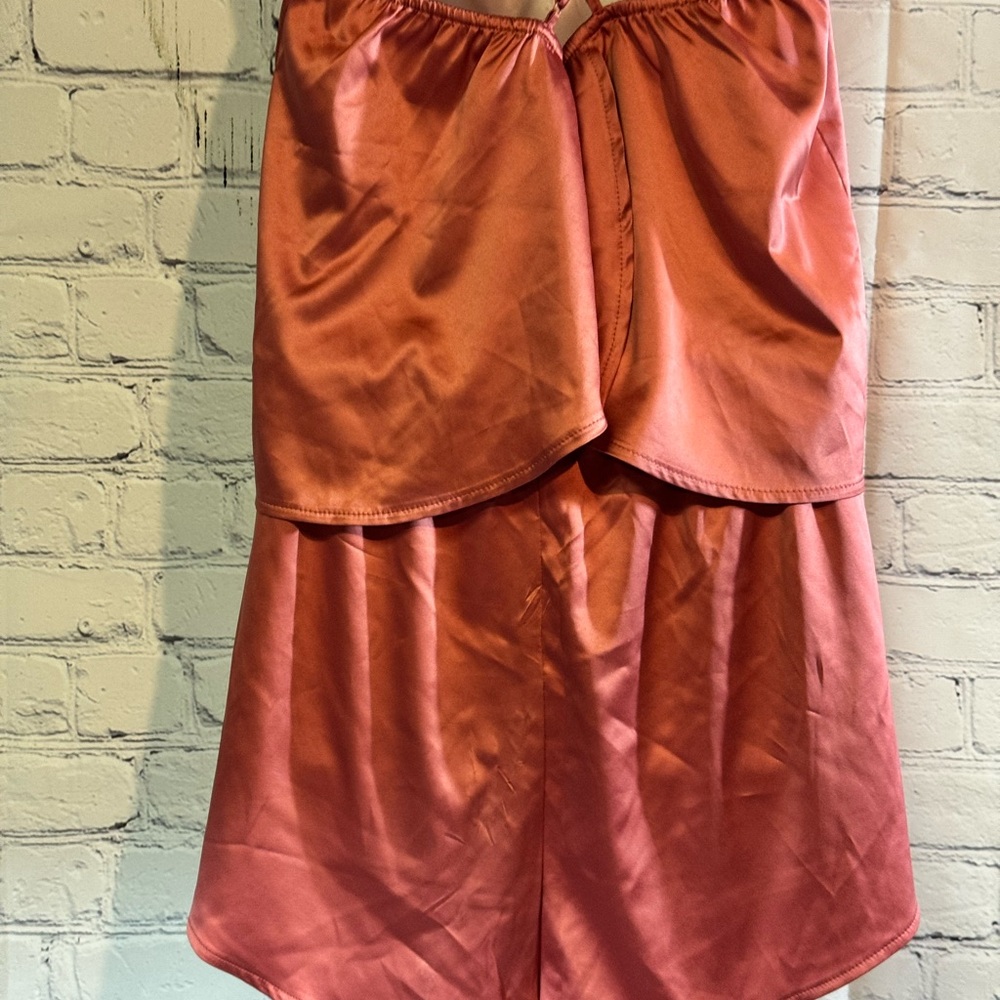 Express Satin Rust Pajama Set - Picture 3 of 5